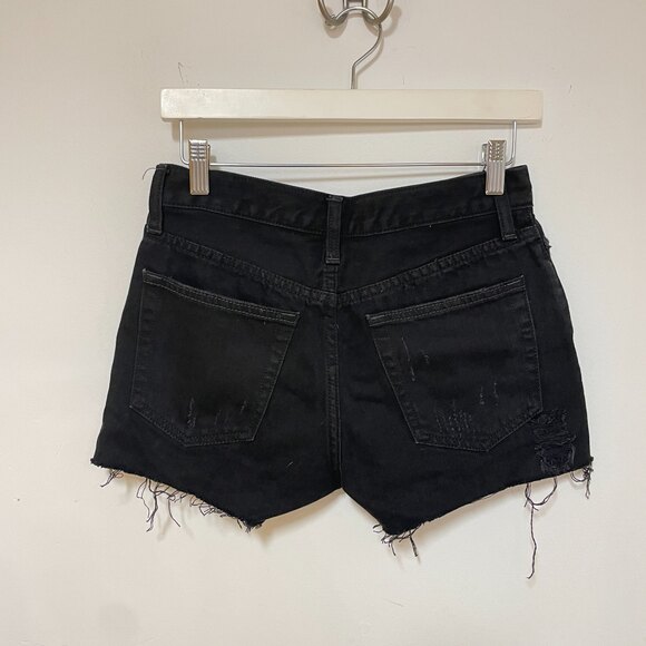 We The Free Denim Cut Off Mid Rise Shorts Black 25 - Picture 5 of 8